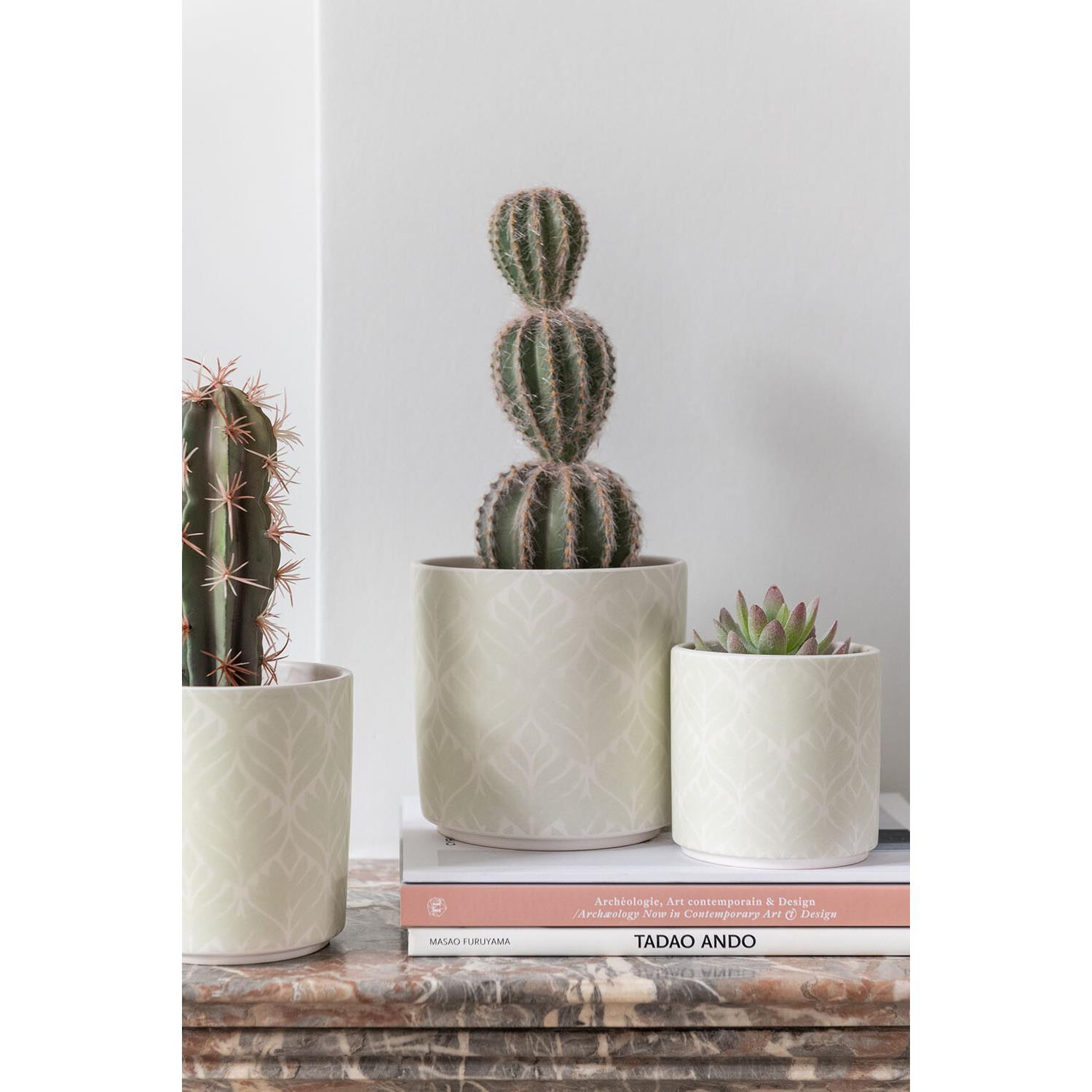 J-Line Cactus+Pot Kunststof Grn|Terracotta Small Assortiment Van 2