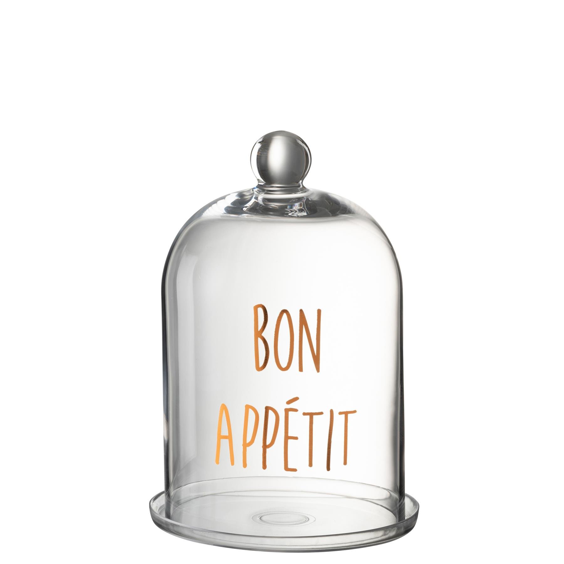 J-Line stolp 'Bon Appetit' Rond - glas - transparant|koper