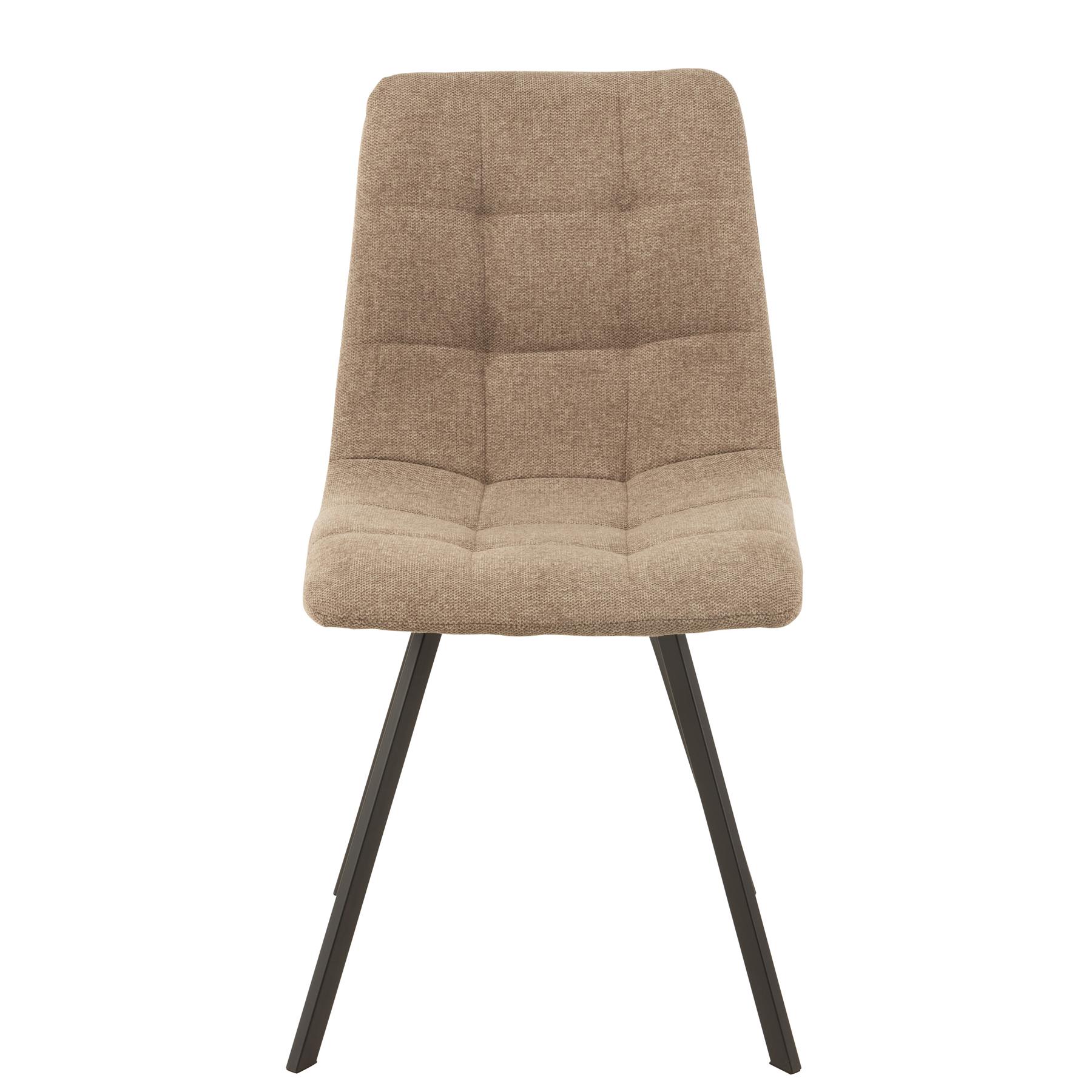 J-Line stoel Babette - textiel|metaal - beige - 2 stuks