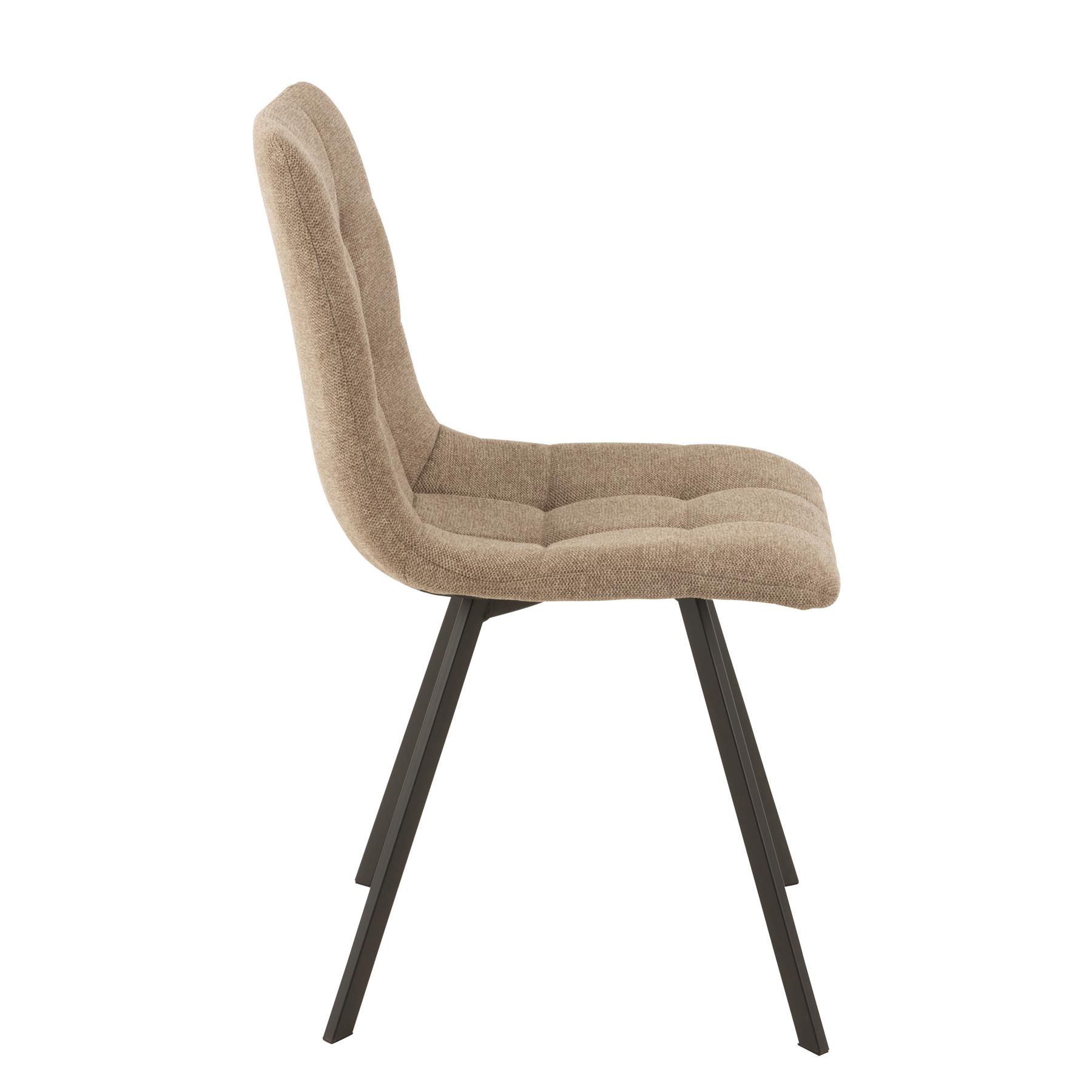 J-Line stoel Babette - textiel|metaal - beige - 2 stuks