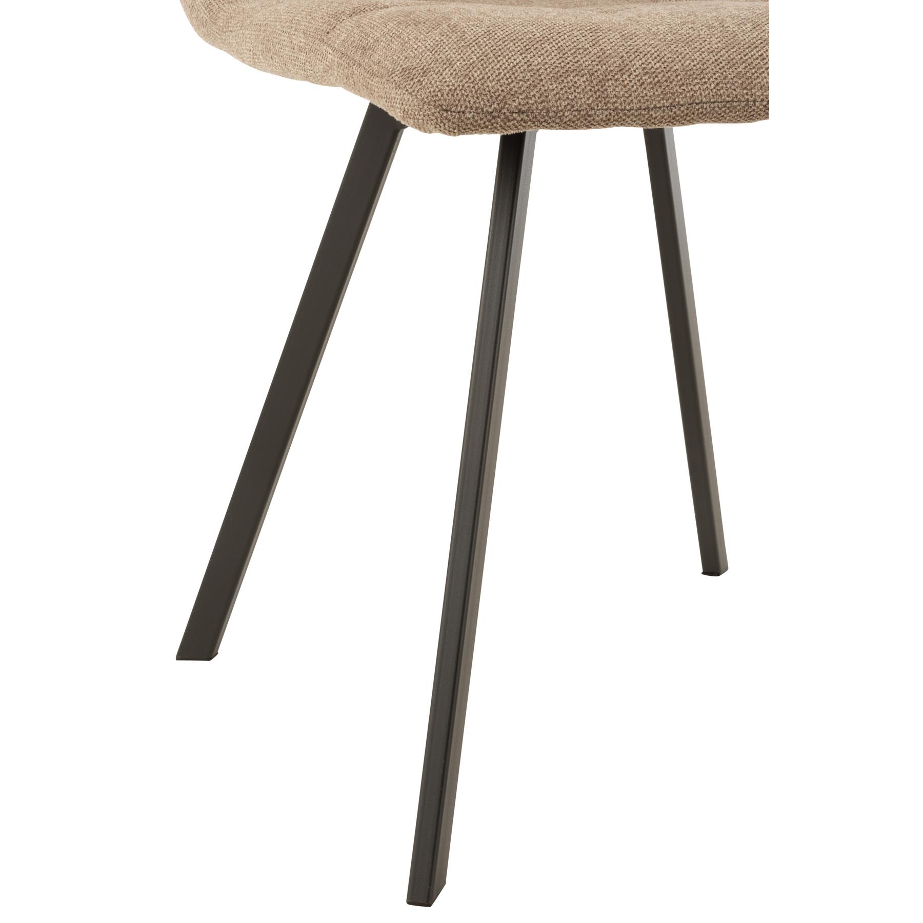 J-Line stoel Babette - textiel|metaal - beige - 2 stuks