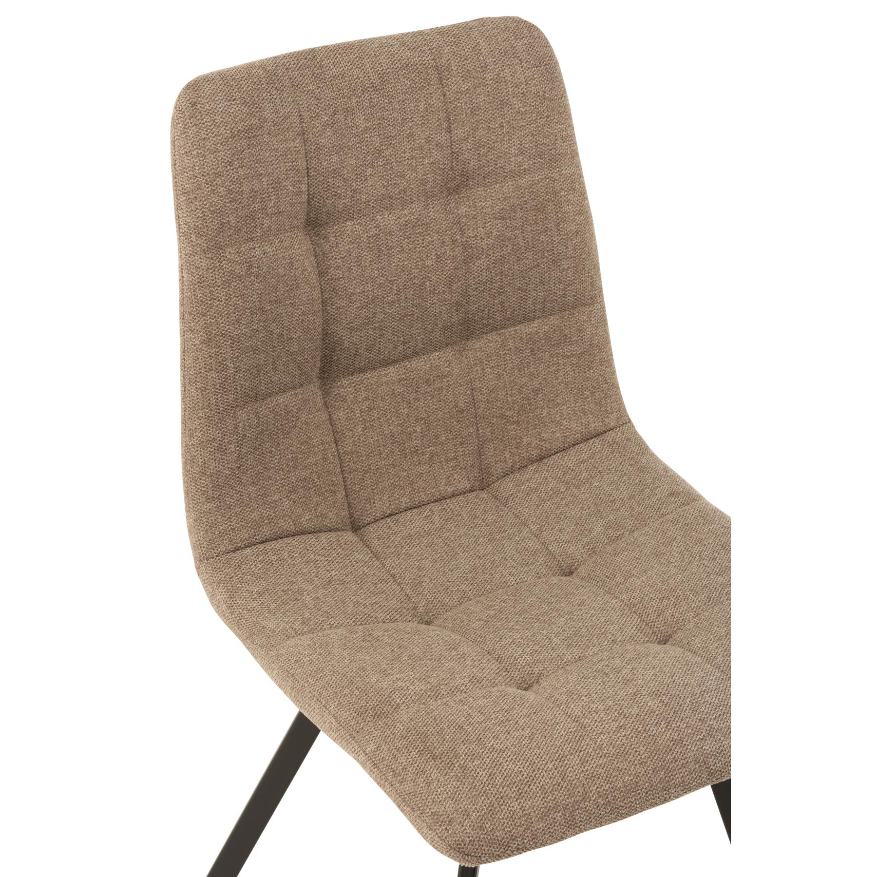 J-Line stoel Babette - textiel|metaal - beige - 2 stuks