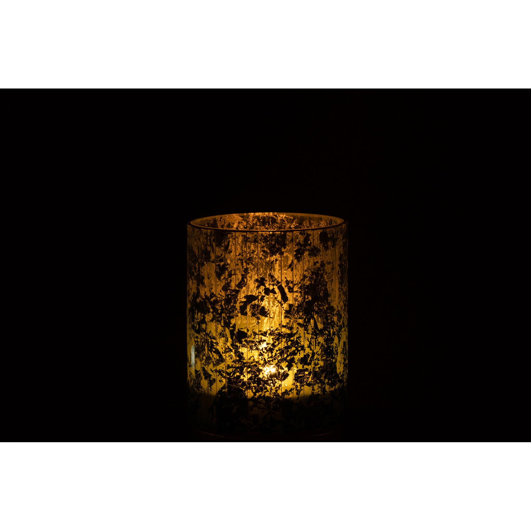 J-Line windlicht Strepen - glas - groen - medium