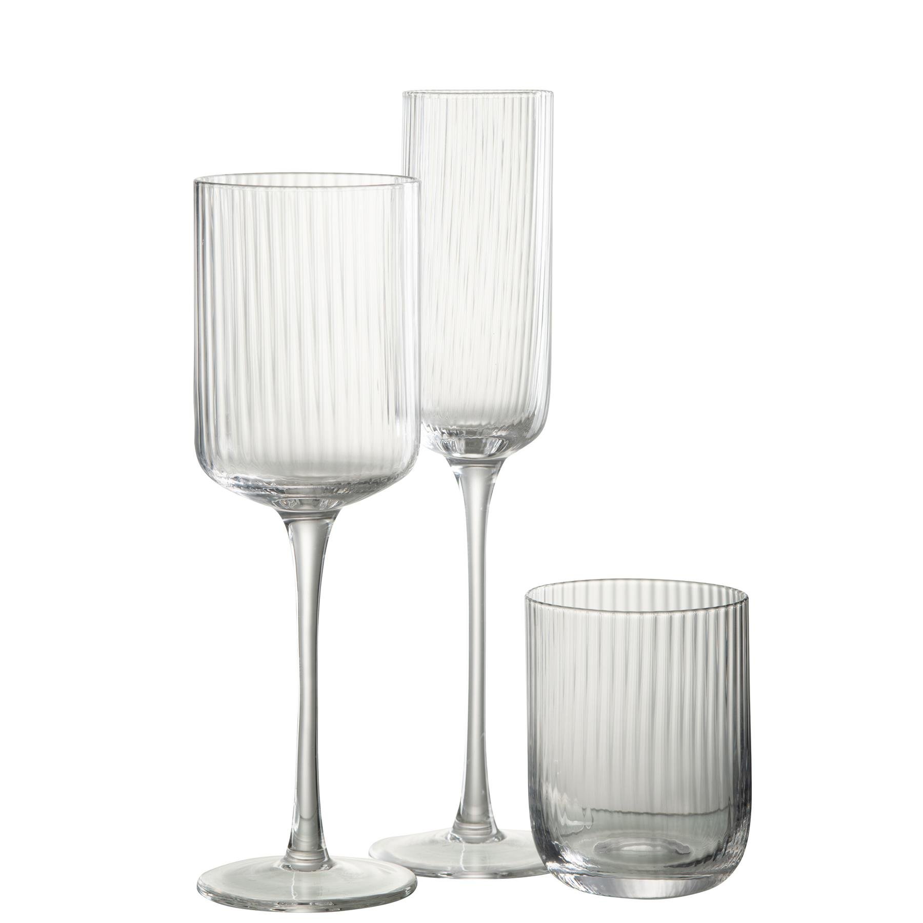 J-Line glas champagne Louise - glas - transparant - 6 stuks