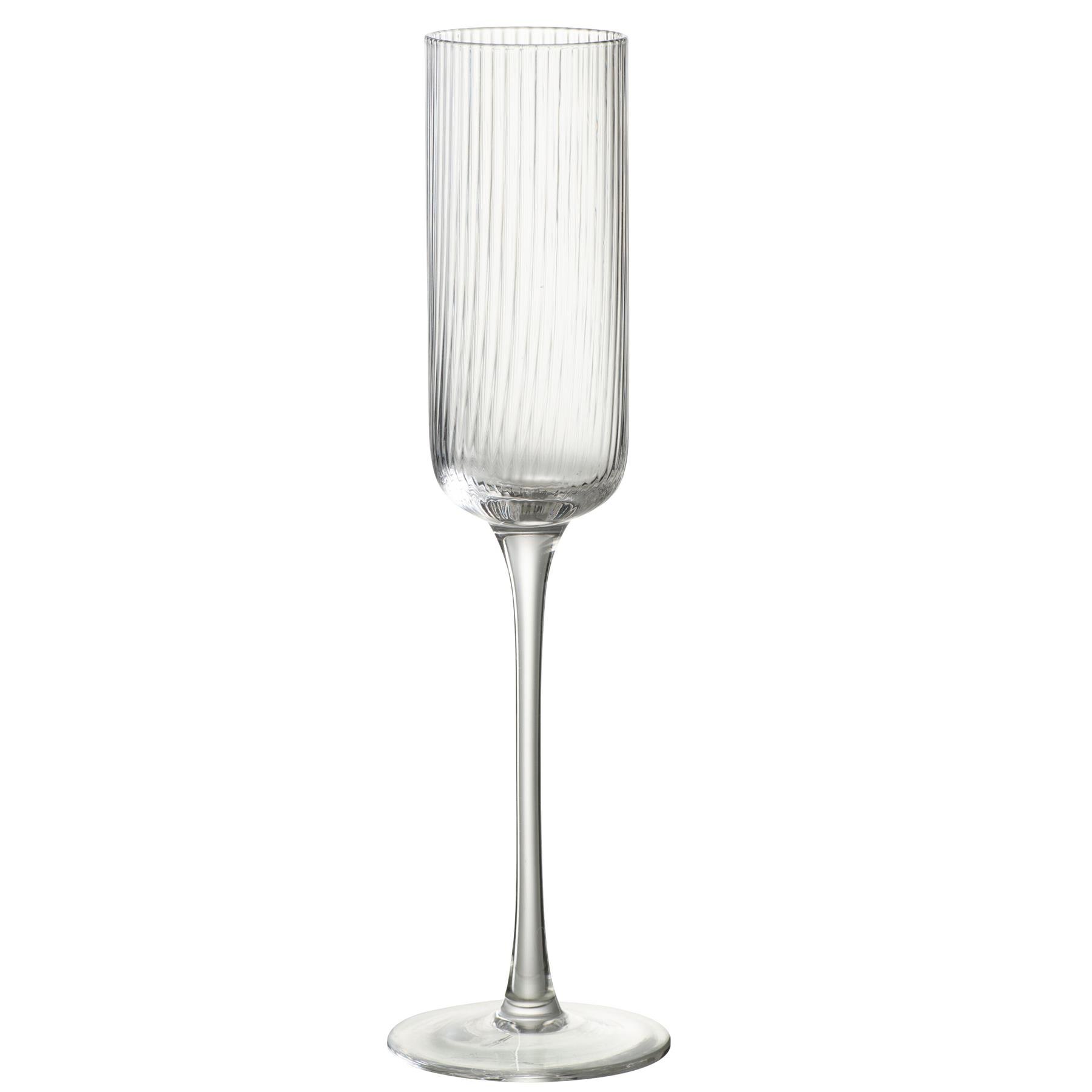 J-Line glas champagne Louise - glas - transparant - 6 stuks