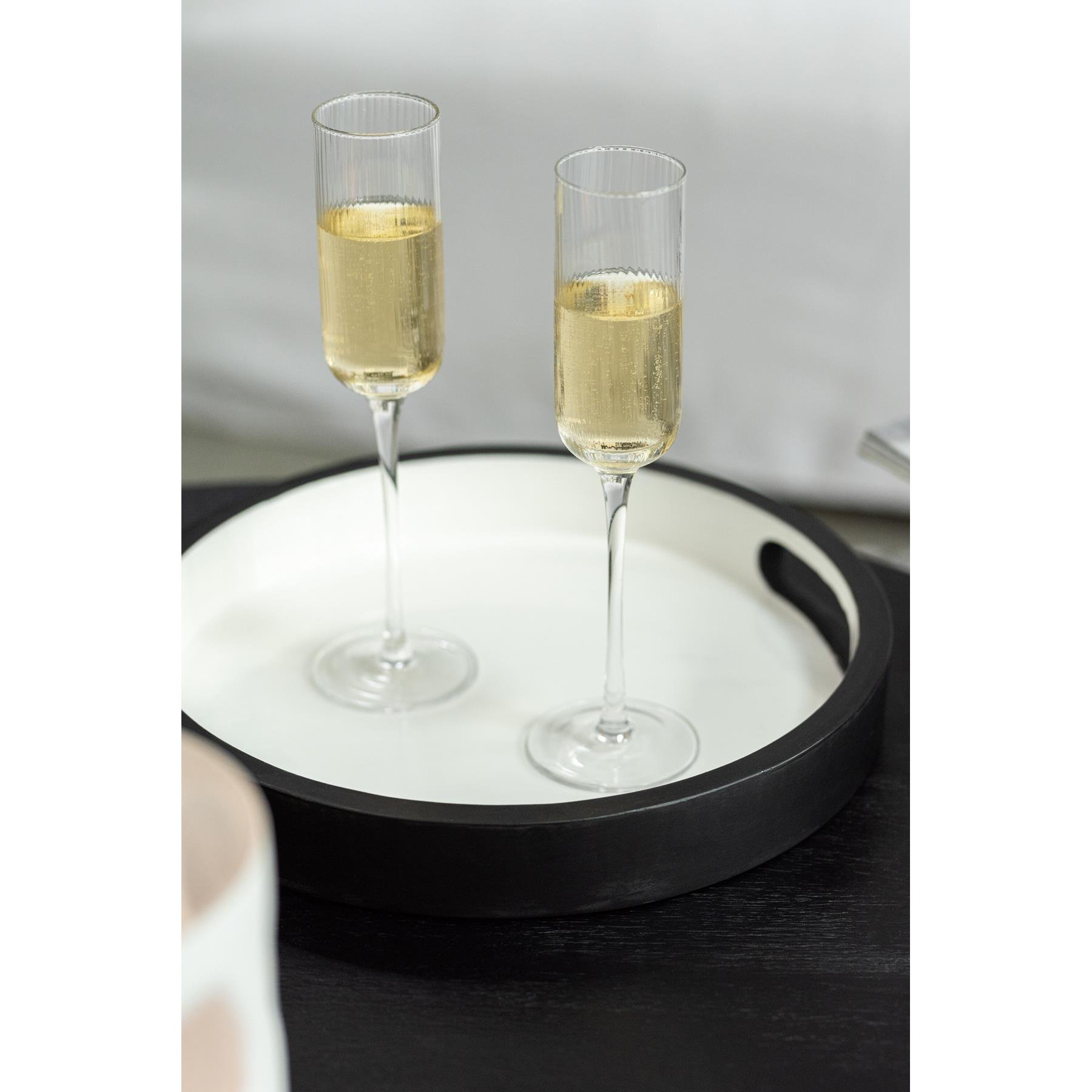 J-Line glas champagne Louise - glas - transparant - 6 stuks