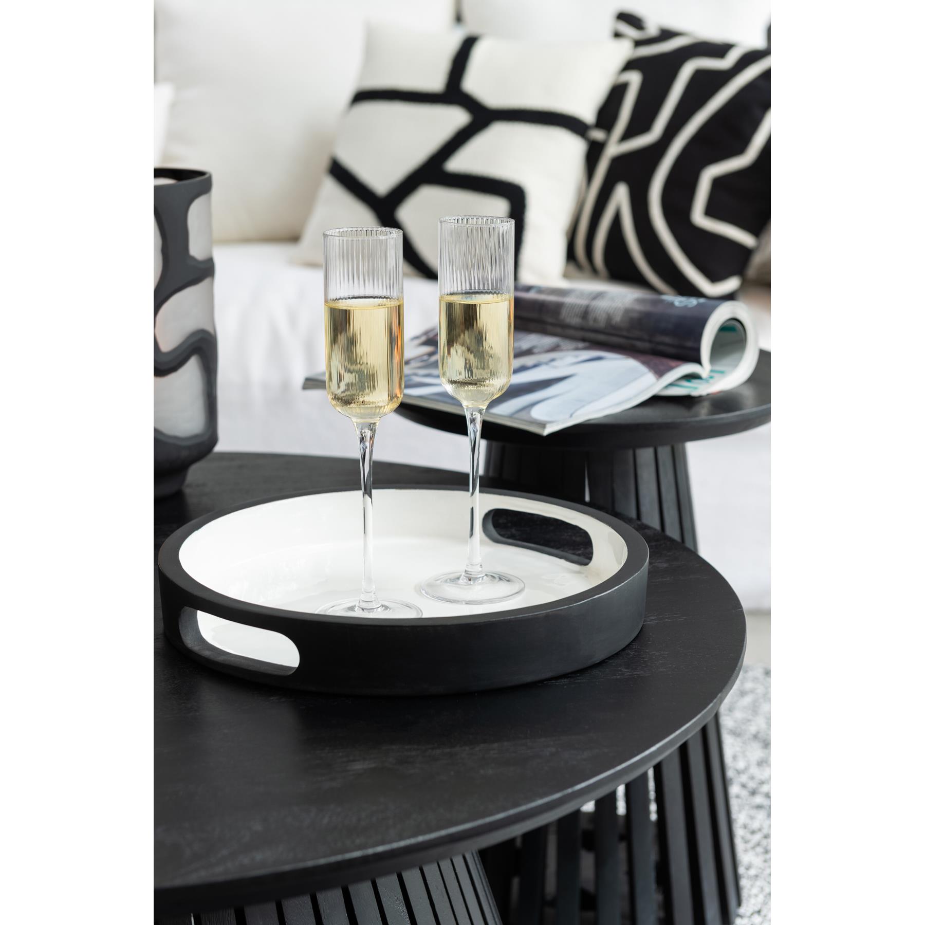 J-Line glas champagne Louise - glas - transparant - 6 stuks