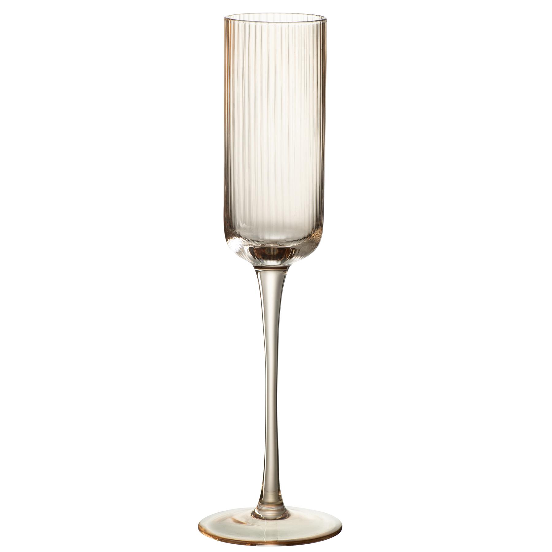J-Line glas champagne Louise - glas - oranje - 6 stuks