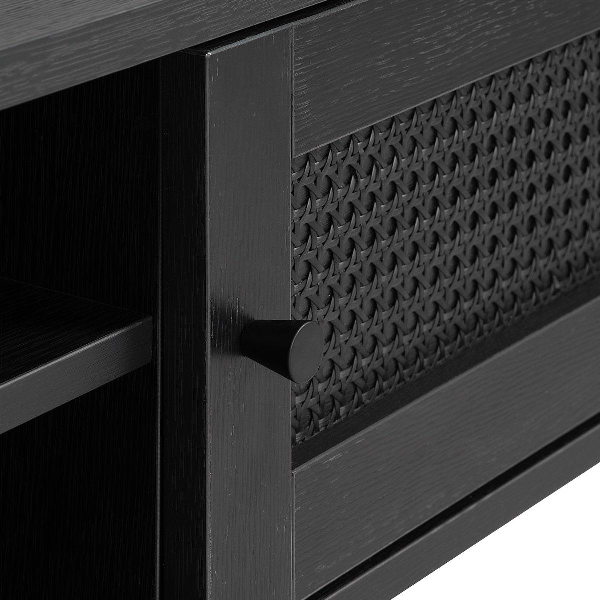 Olivine Jari TV meubel Zwart - Hout - Metalen Poten - B 120 cm