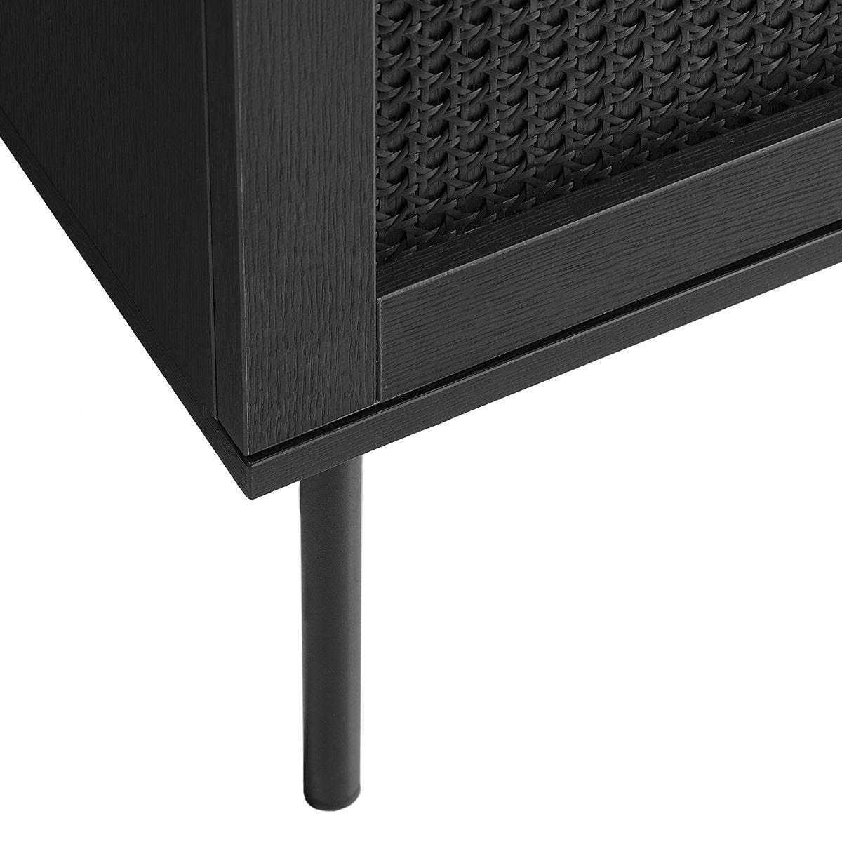 Olivine Jari TV meubel Zwart - Hout - Metalen Poten - B 120 cm