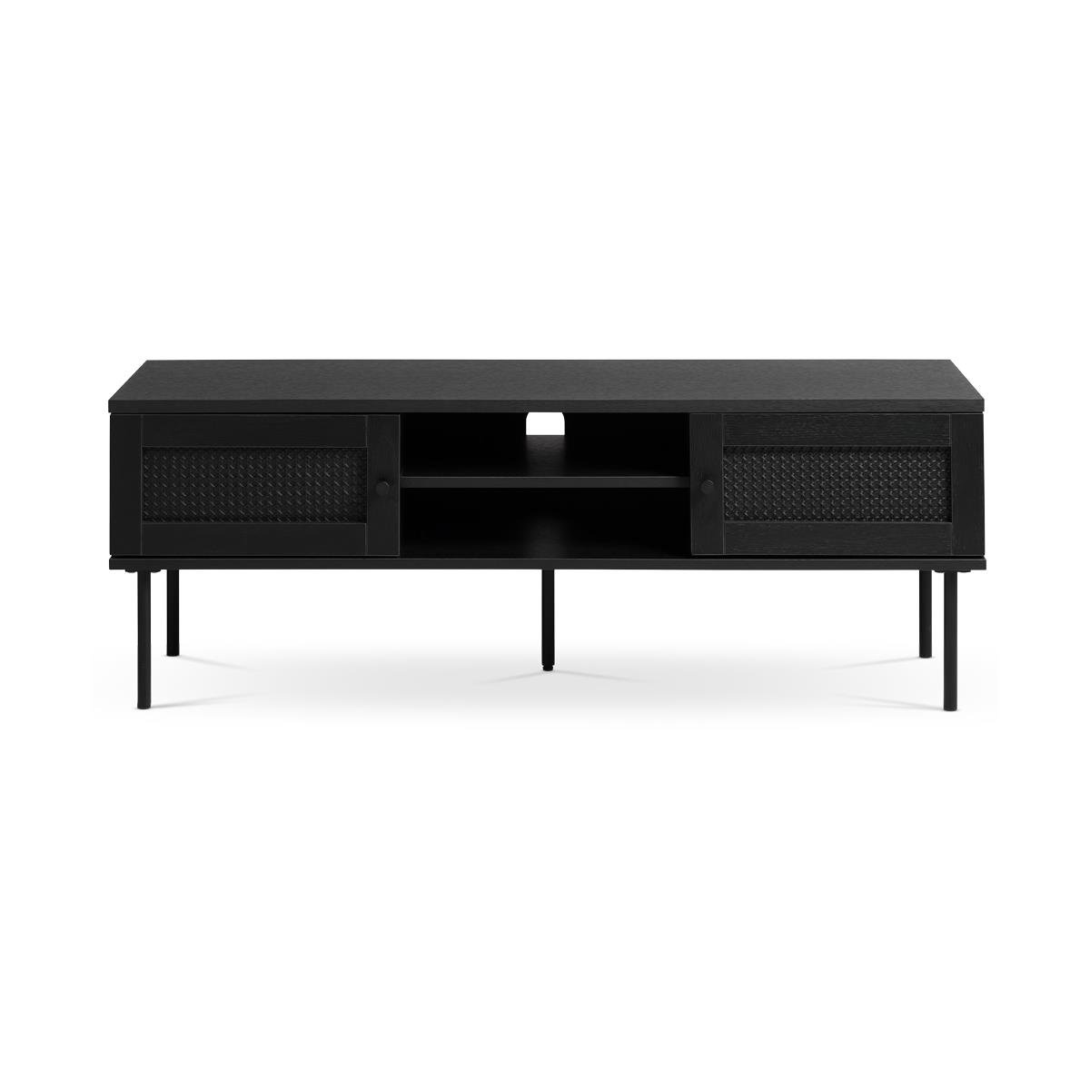 Olivine Jari TV meubel Zwart - Hout - Metalen Poten - B 120 cm
