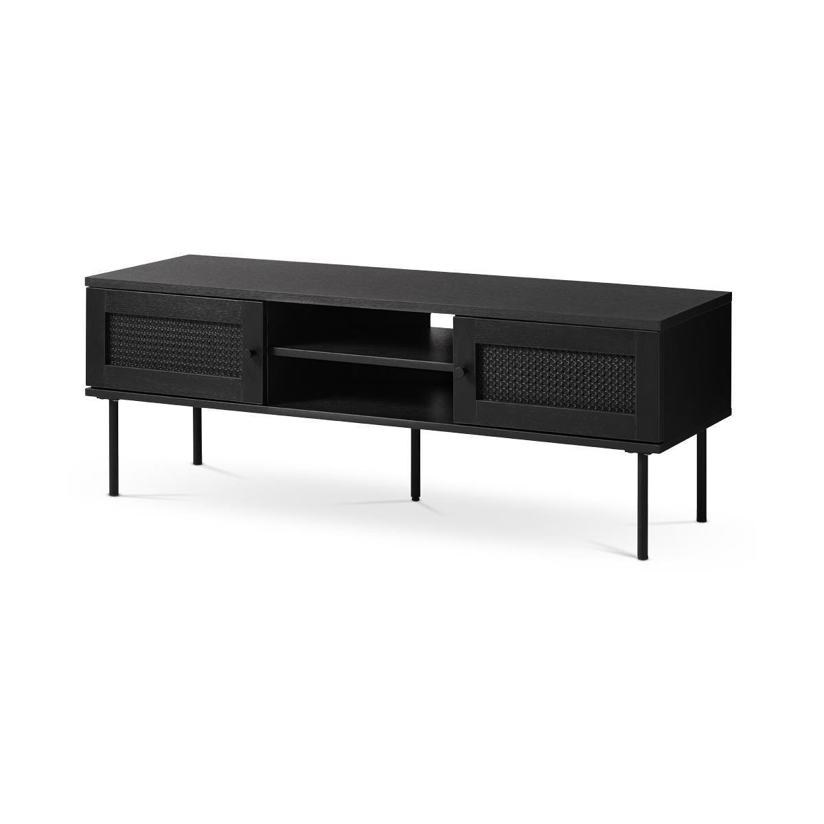 Olivine Jari TV meubel Zwart - Hout - Metalen Poten - B 120 cm