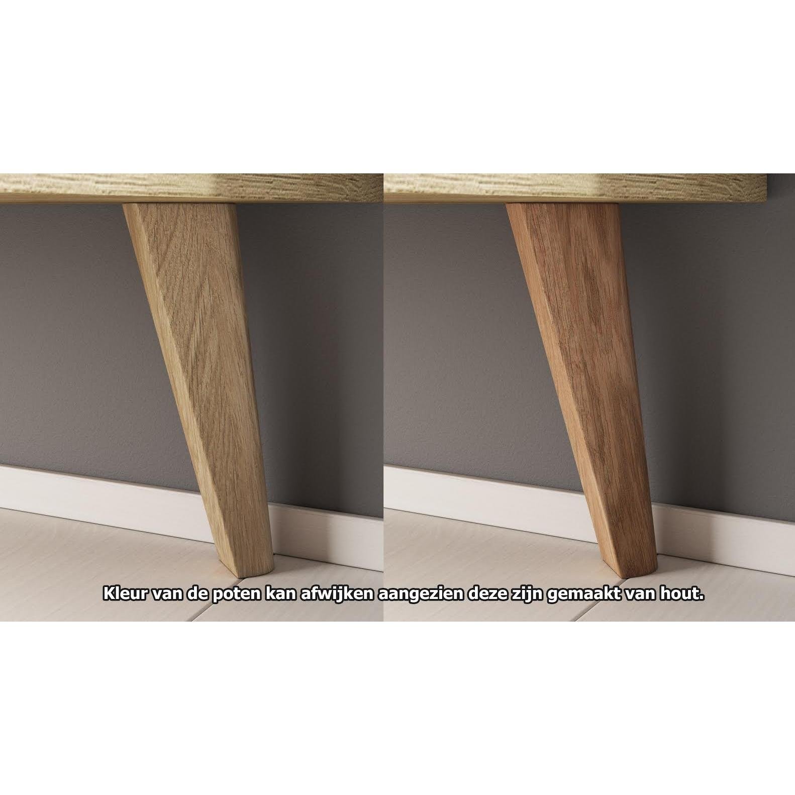 Meubella Dressoir Primavera - Wit - Licht eiken - 107 cm - Hoog