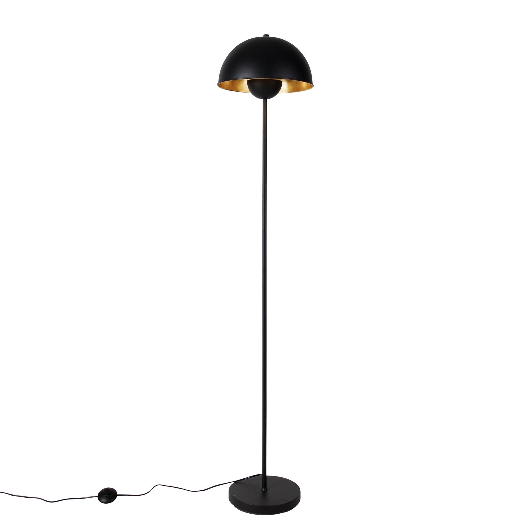 QAZQA Smart vloerlamp zwart met goud incl. Wifi A60 - Magnax