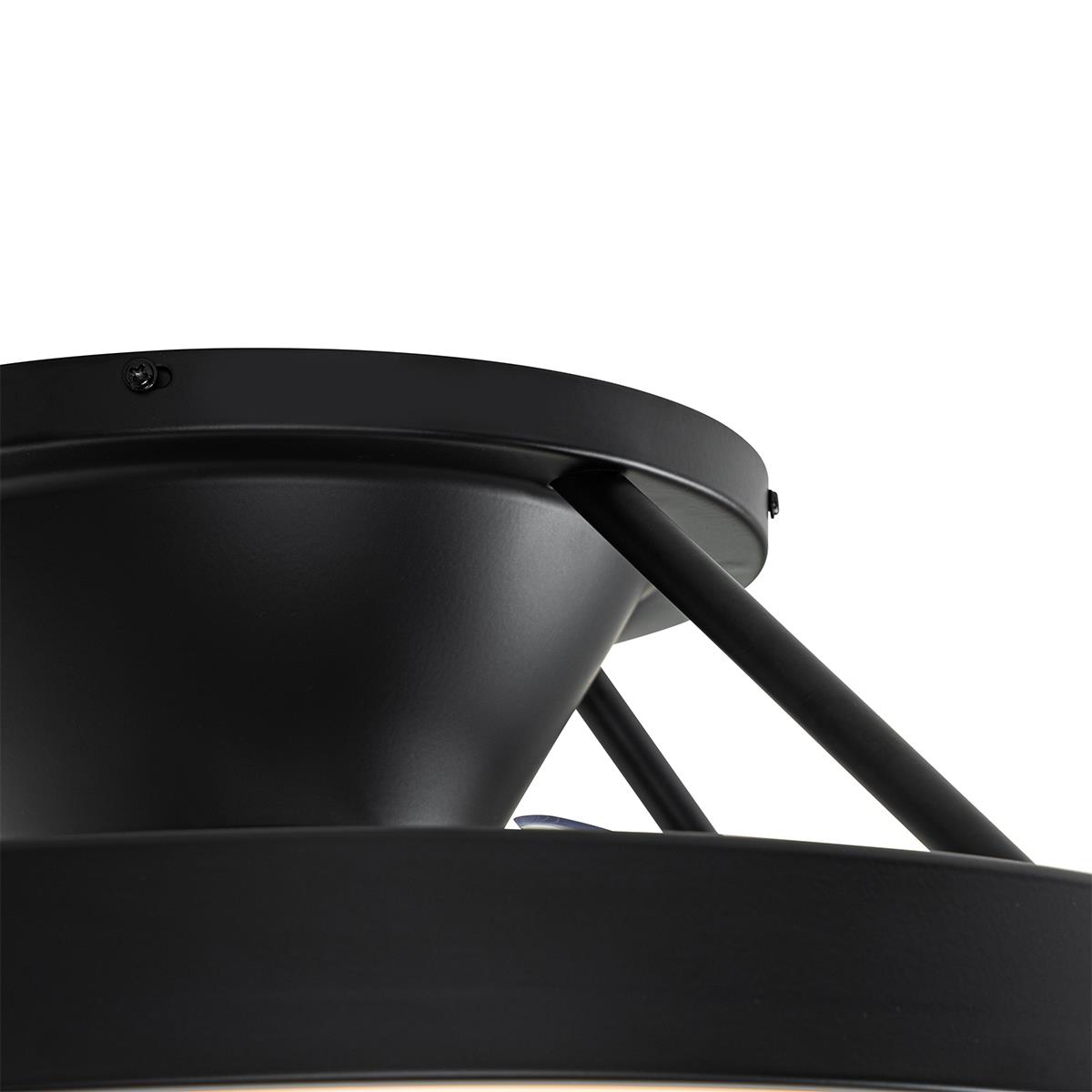 QAZQA Smart plafondventilator zwart incl. LED met afstandsbediening -