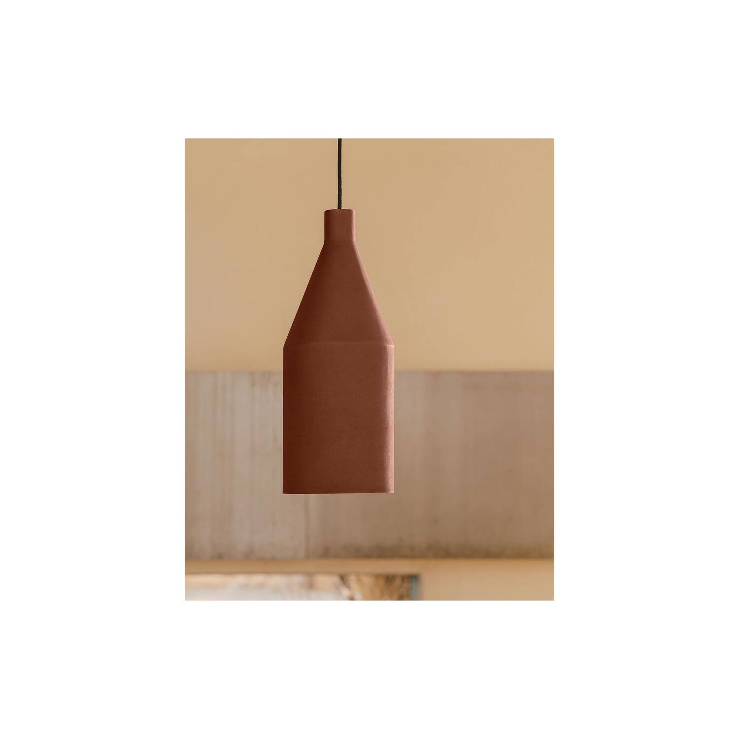 Kave Home - Peralta plafondlamp in metaal met terractotta geschilderde