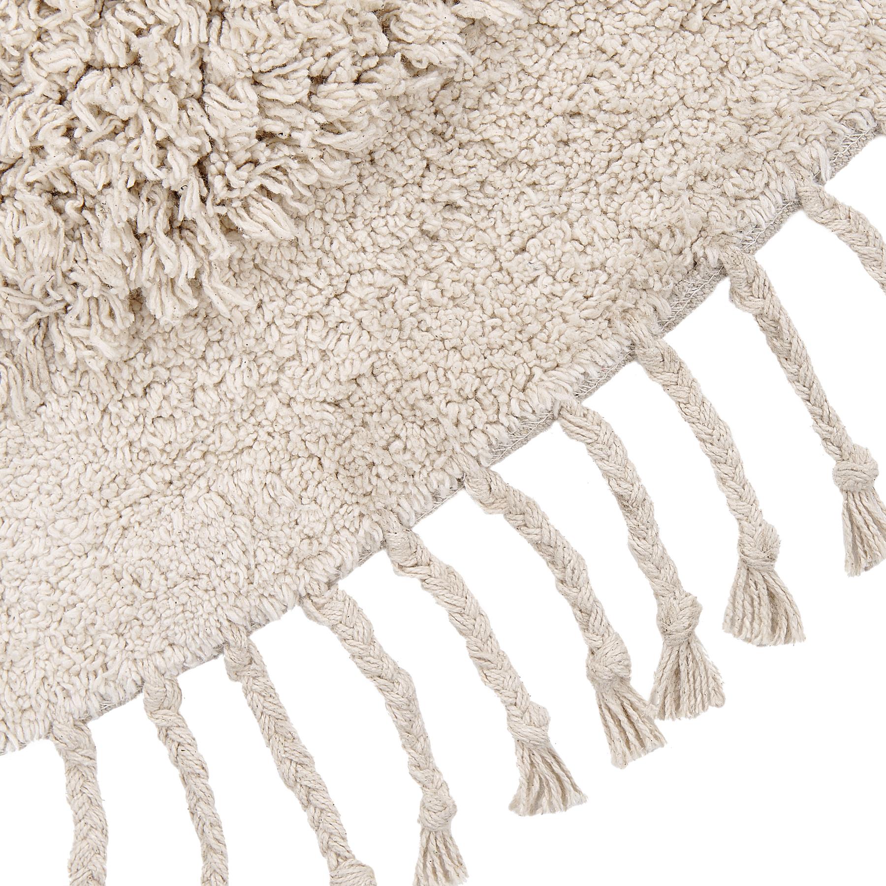 Beliani - BITLIS - Modern Vloerkleed - Lichtbeige - Ã¸ 140 cm - Katoen