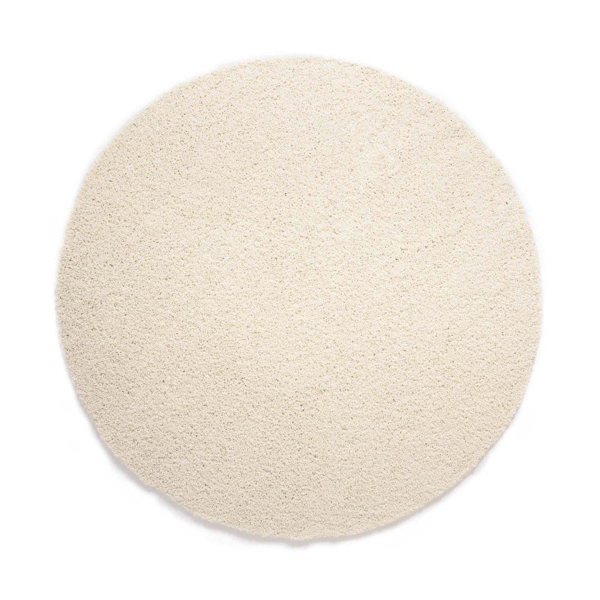 Tapeso Rond hoogpolig vloerkleed shaggy Trend effen - ivoor - 240 cm