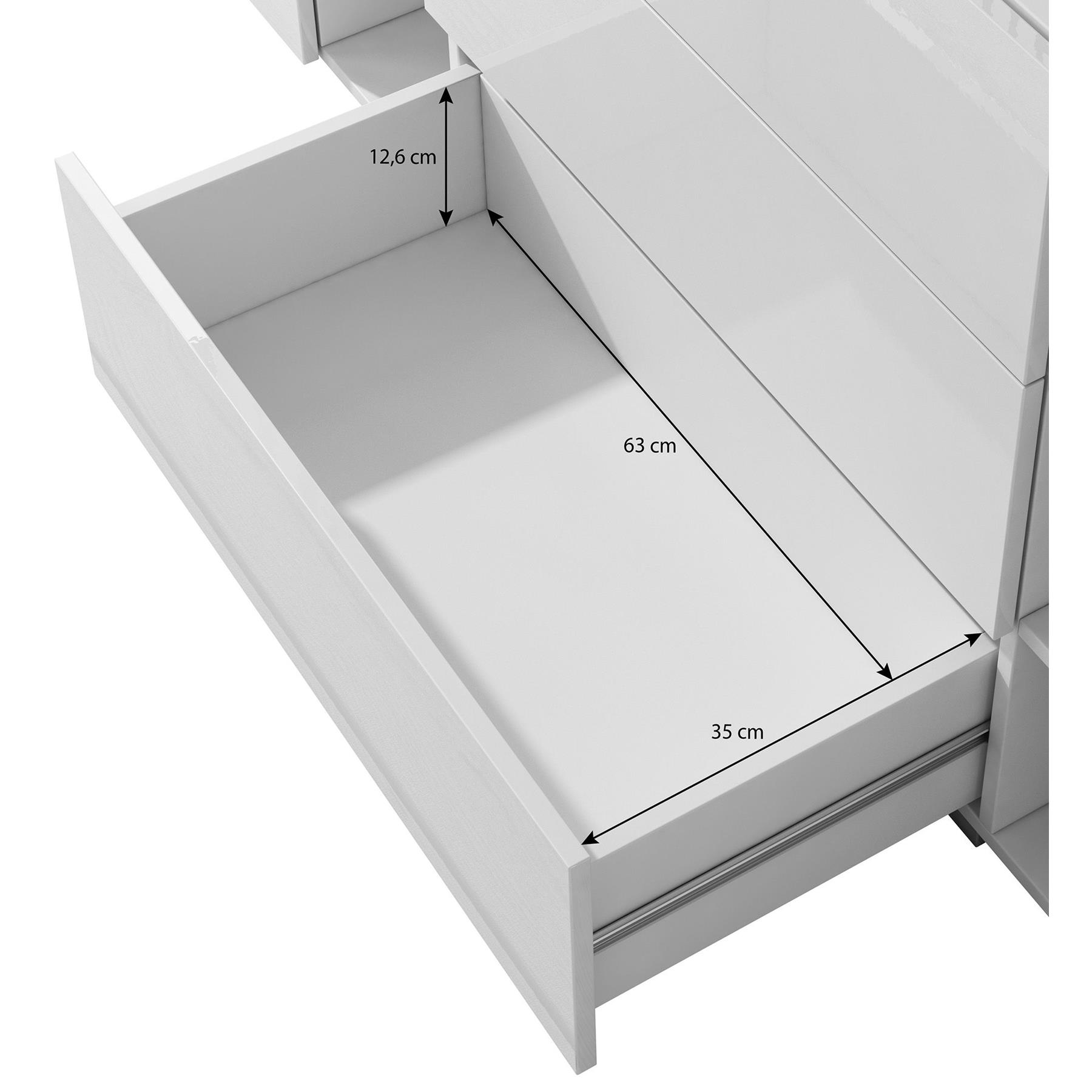 Meubella Dressoir Bonzo - Wit - 190 cm