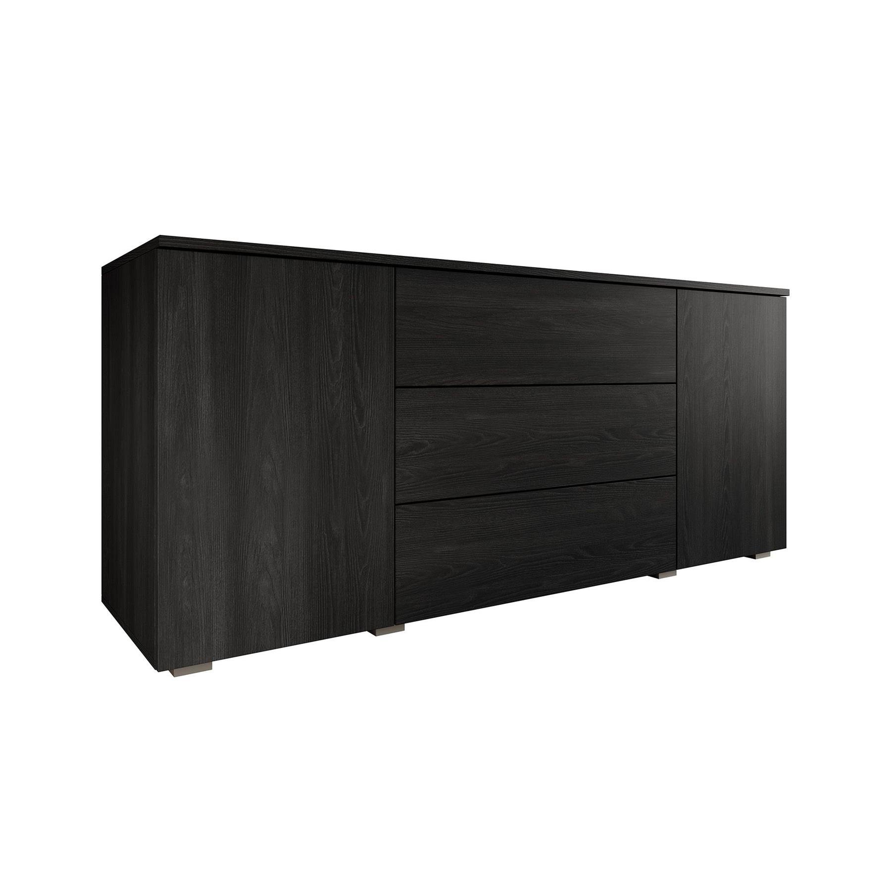 Meubella Dressoir Pure - Zwart eiken - 150 cm