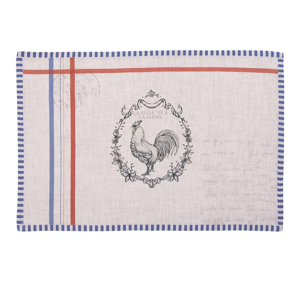 Clayre & Eef Placemats Set van 6  48x33 cm Beige Katoen Haan Tafelmat