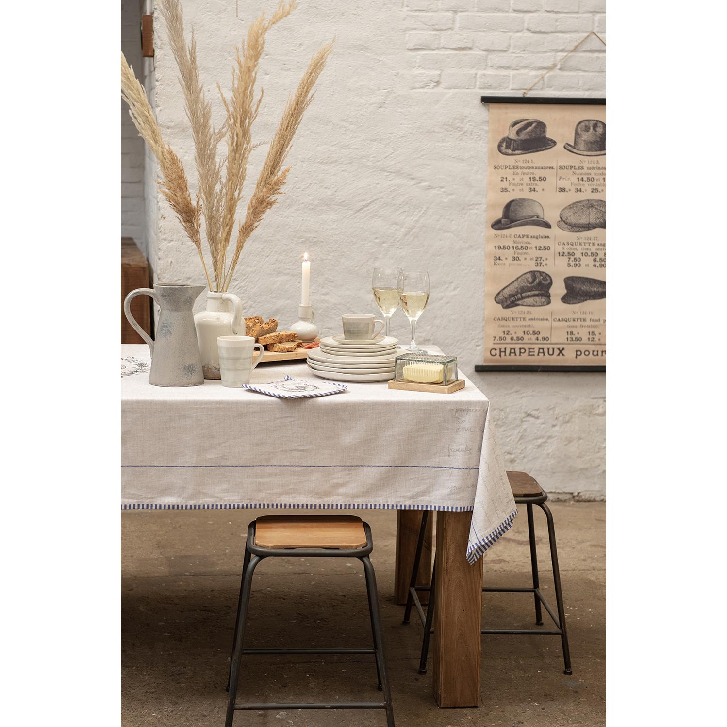 Clayre & Eef Placemats Set van 6  48x33 cm Beige Katoen Haan Tafelmat