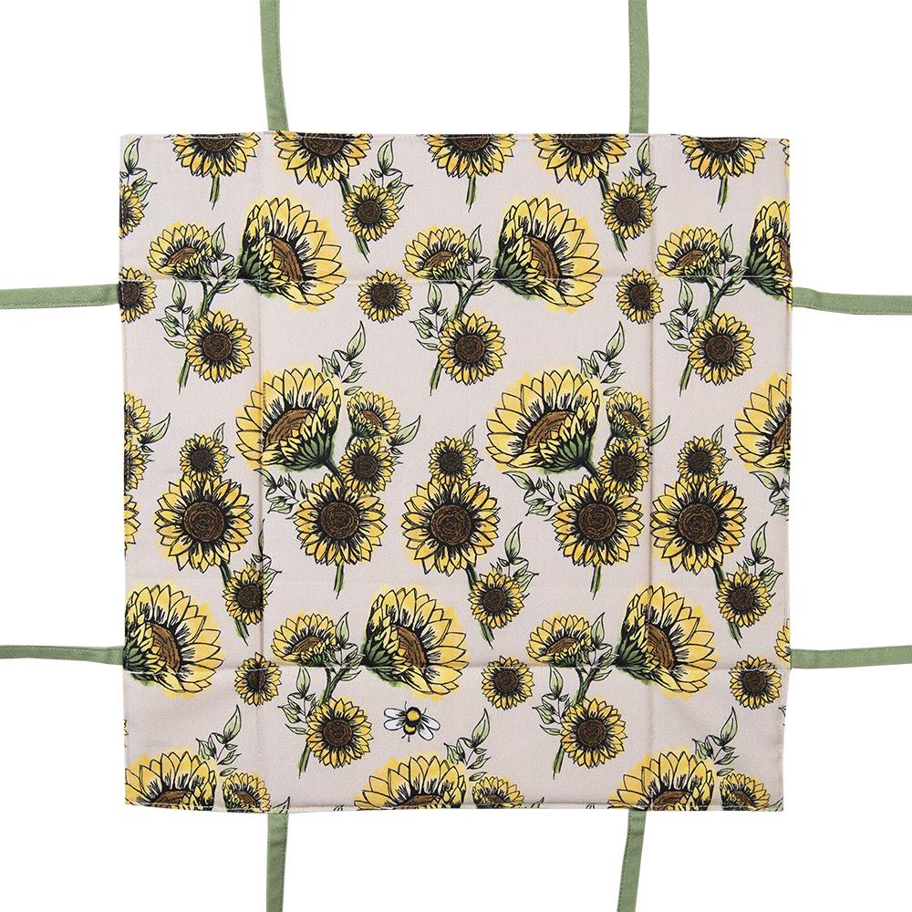 Clayre & Eef Broodmand  35x35x8 cm Beige Geel Katoen Zonnebloemen