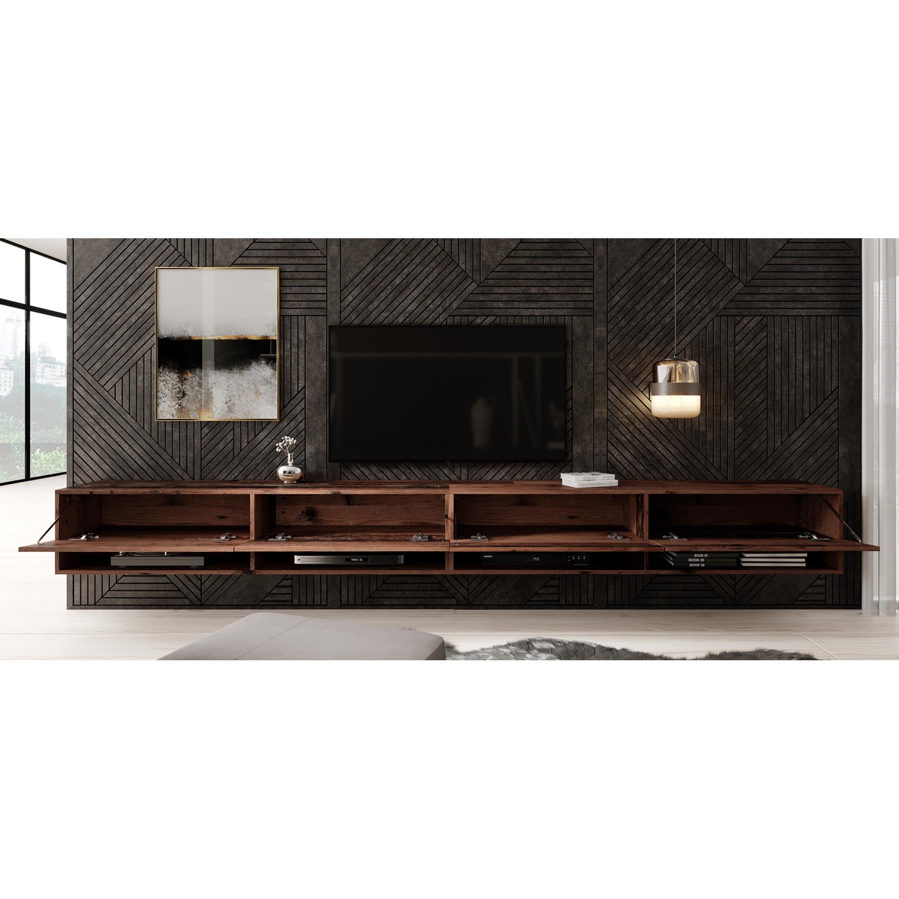 Meubella TV-Meubel Asino - Old wood - 280 cm