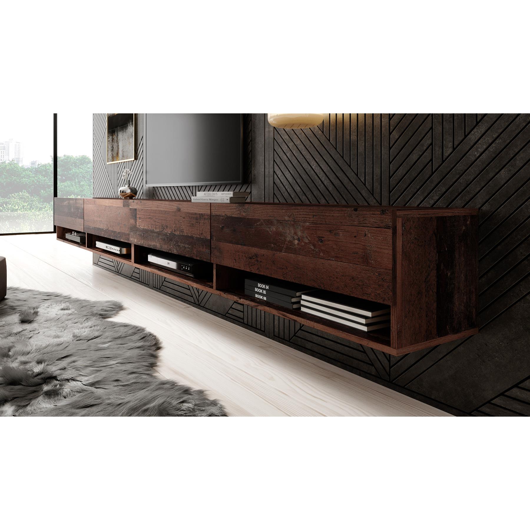 Meubella TV-Meubel Asino - Old wood - 280 cm