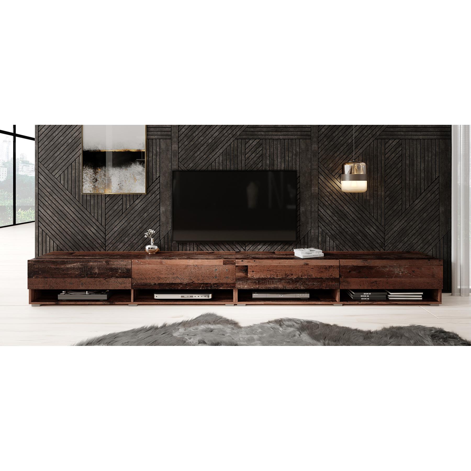 Meubella TV-Meubel Asino - Old wood - 280 cm