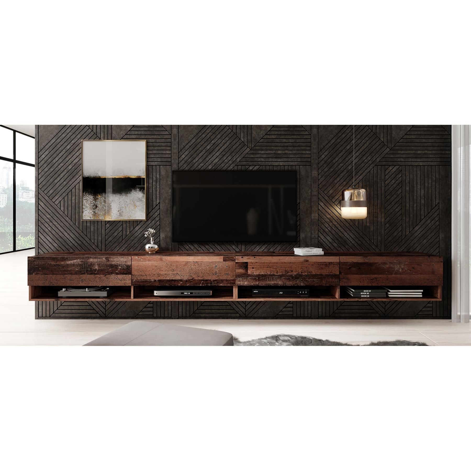 Meubella TV-Meubel Asino - Old wood - 280 cm