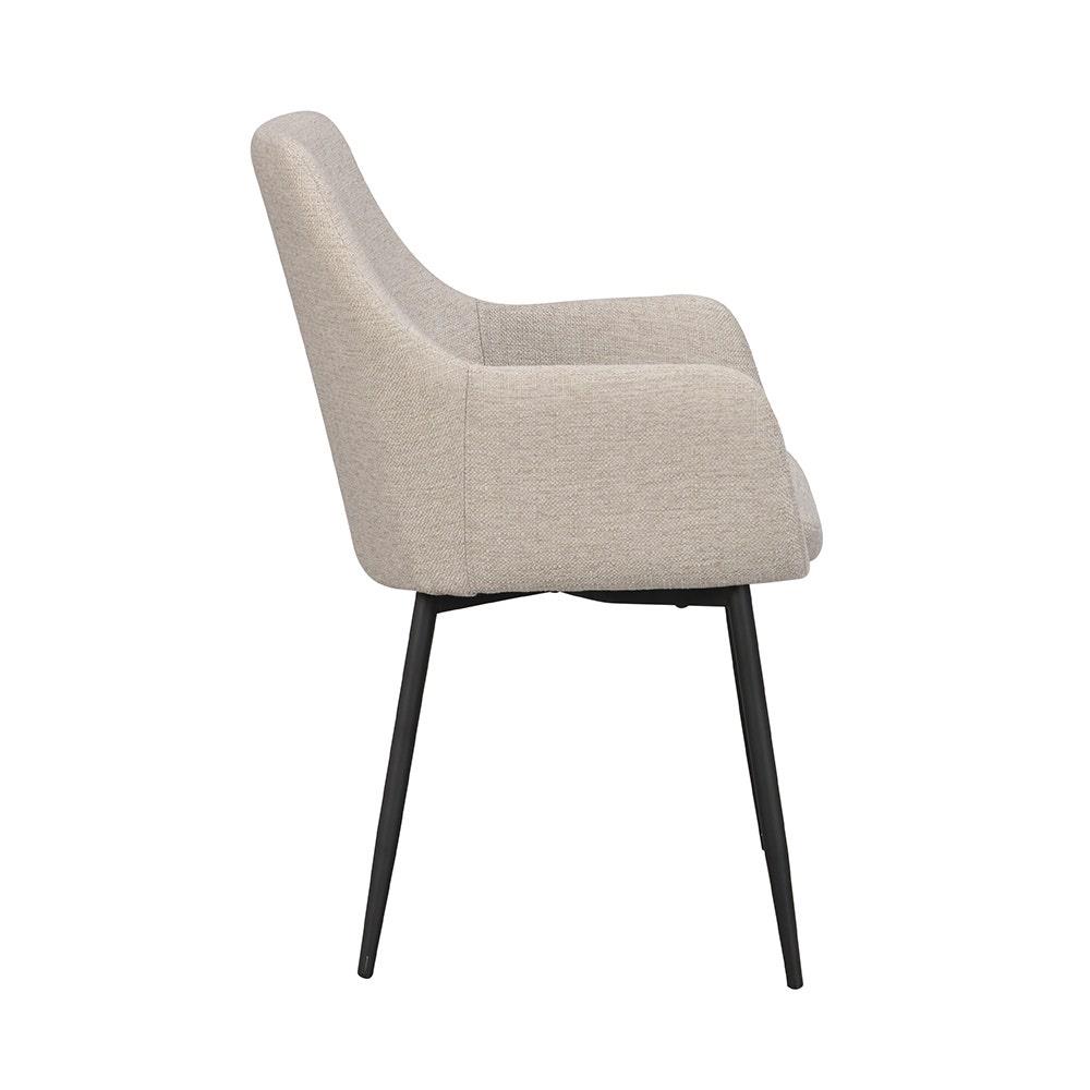 Rowico Home Reily Eetkamerstoel Beige - Met Armleuning - Zwart
