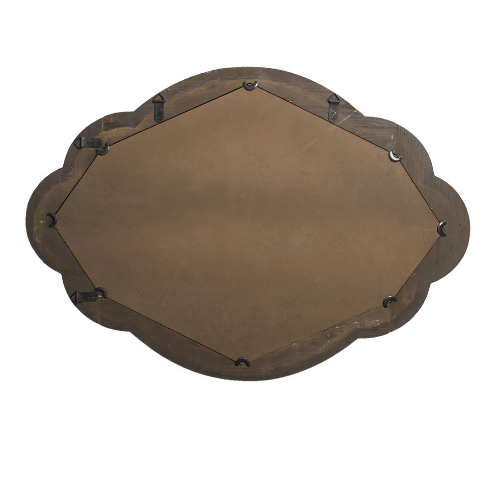 Clayre & Eef Spiegel  70x100 cm Goudkleurig Zwart Ijzer Hout Ovaal