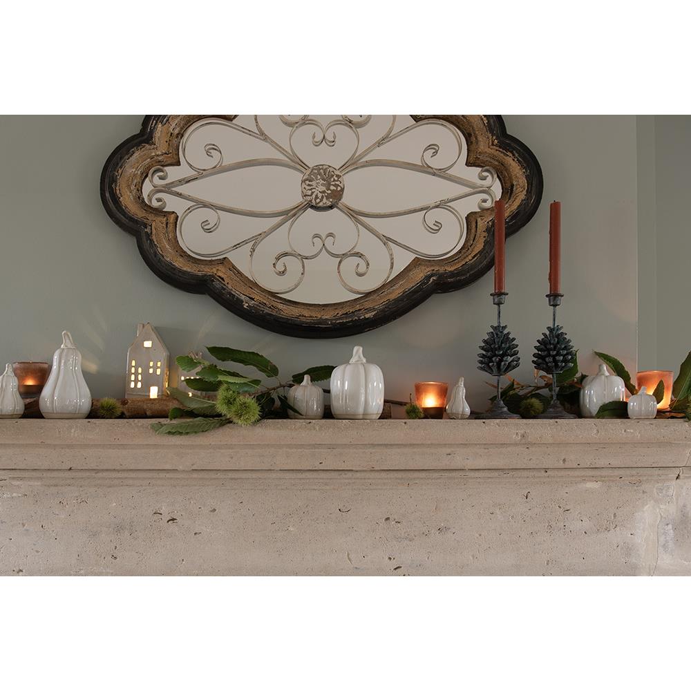 Clayre & Eef Spiegel  70x100 cm Goudkleurig Zwart Ijzer Hout Ovaal