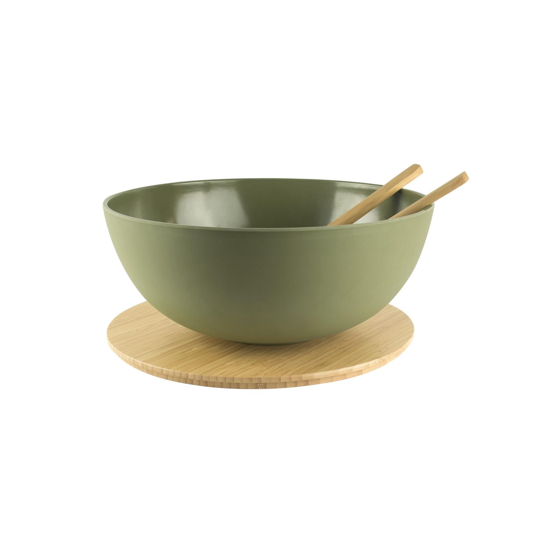 Pebbly Saladekom XL met Deksel en Saladebestek Giftbox