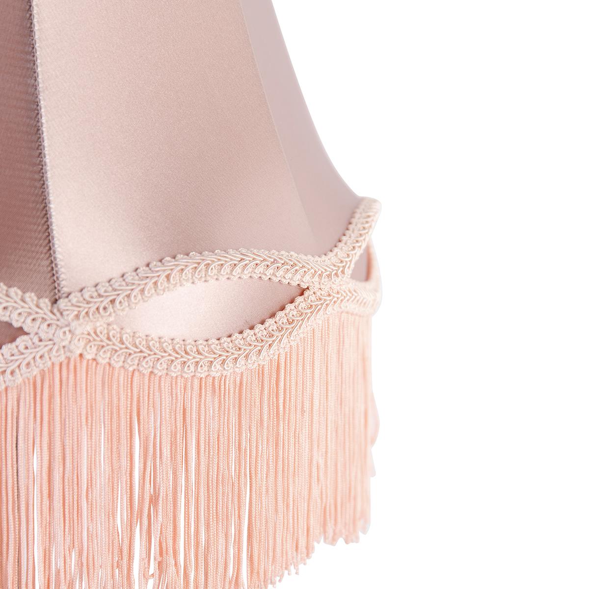 QAZQA Klassieke tafellamp zwart met granny kap roze 30 cm - Simplo