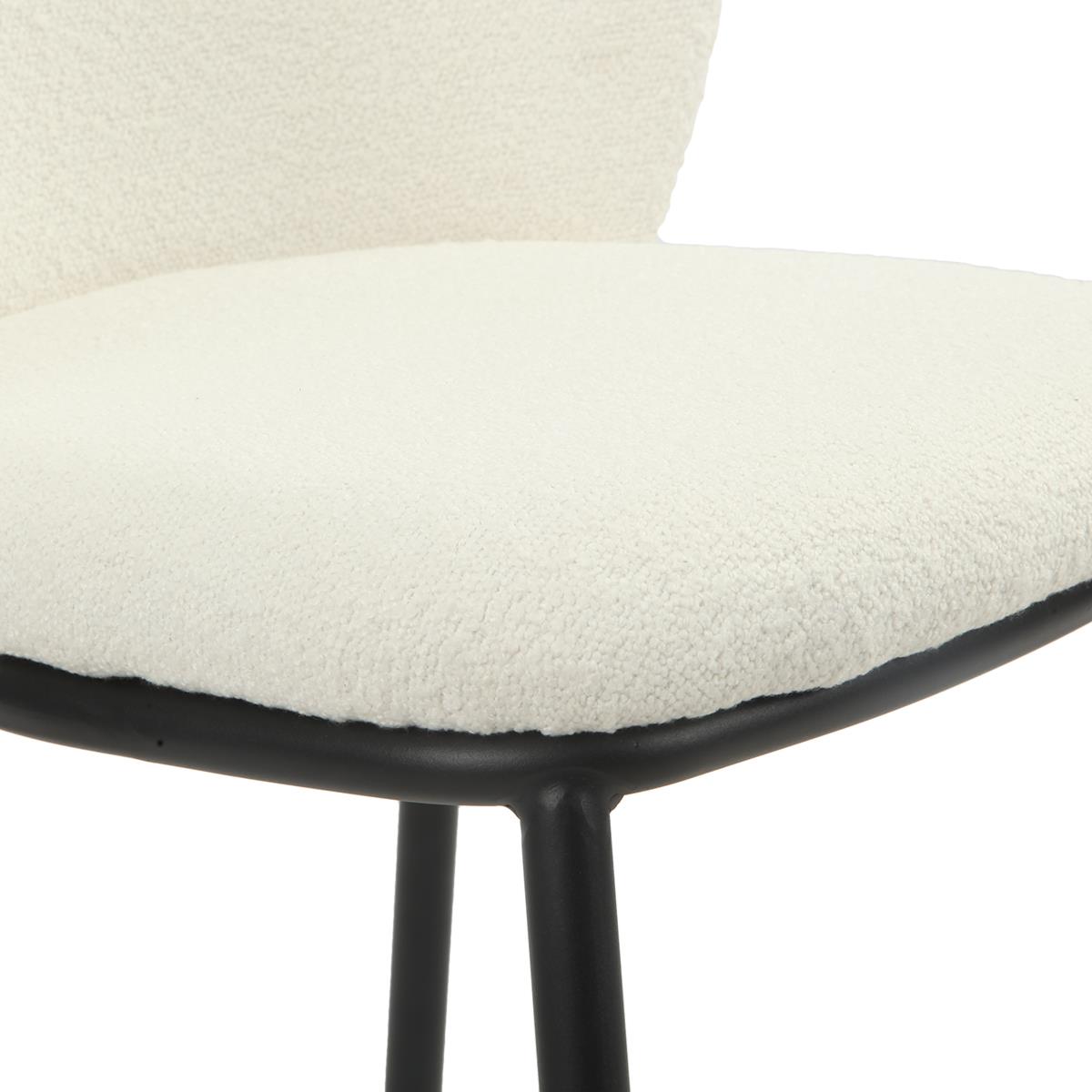 by fonQ Plush Eetkamerstoel - Bouclé - Crème