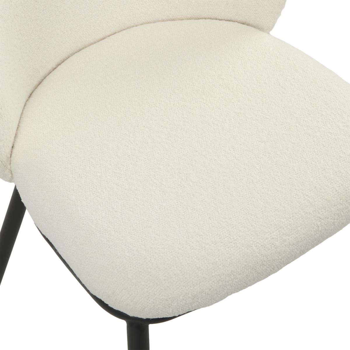 by fonQ Plush Eetkamerstoel - Bouclé - Crème