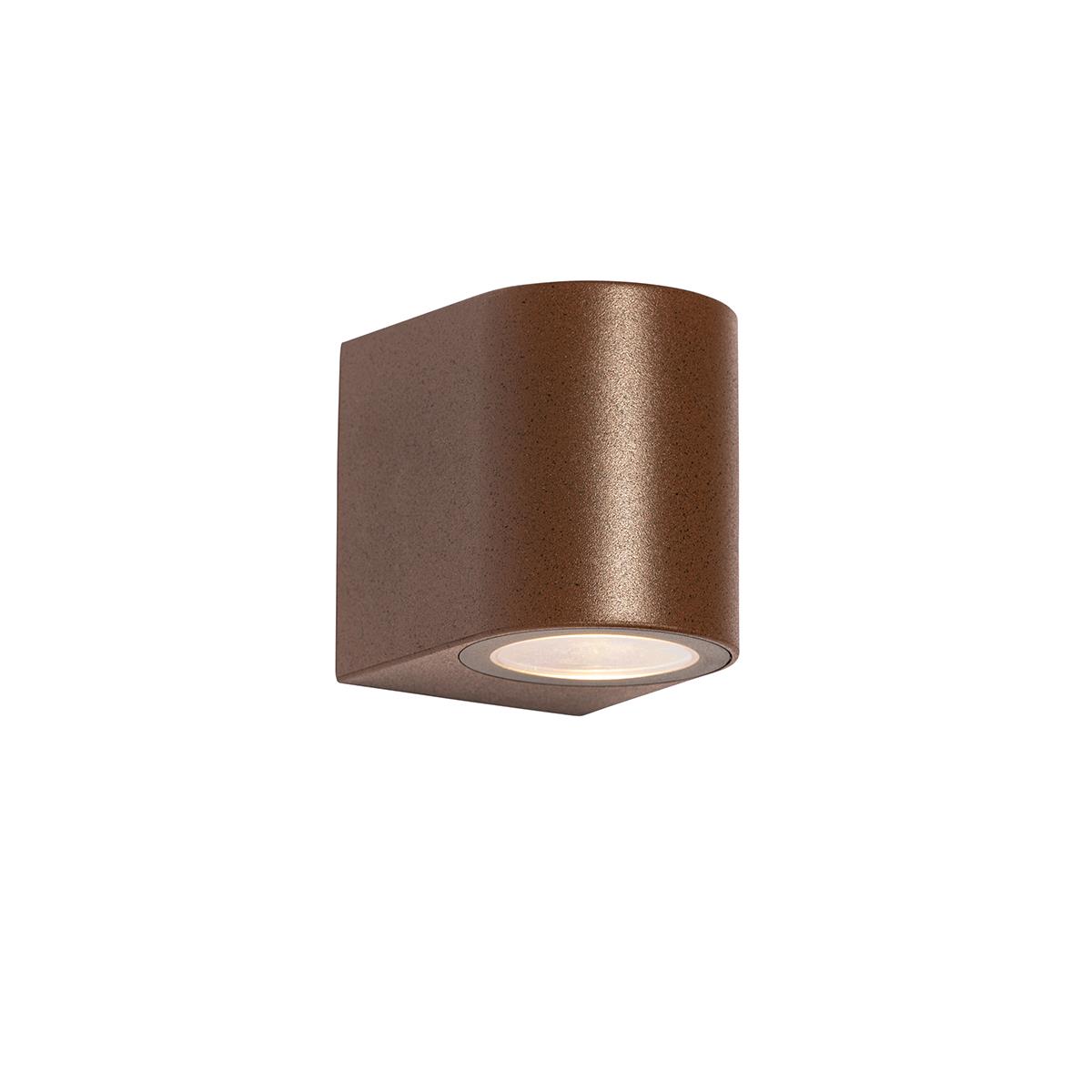 QAZQA Moderne buiten wandlamp roestbruin kunststof ovaal - Baleno
