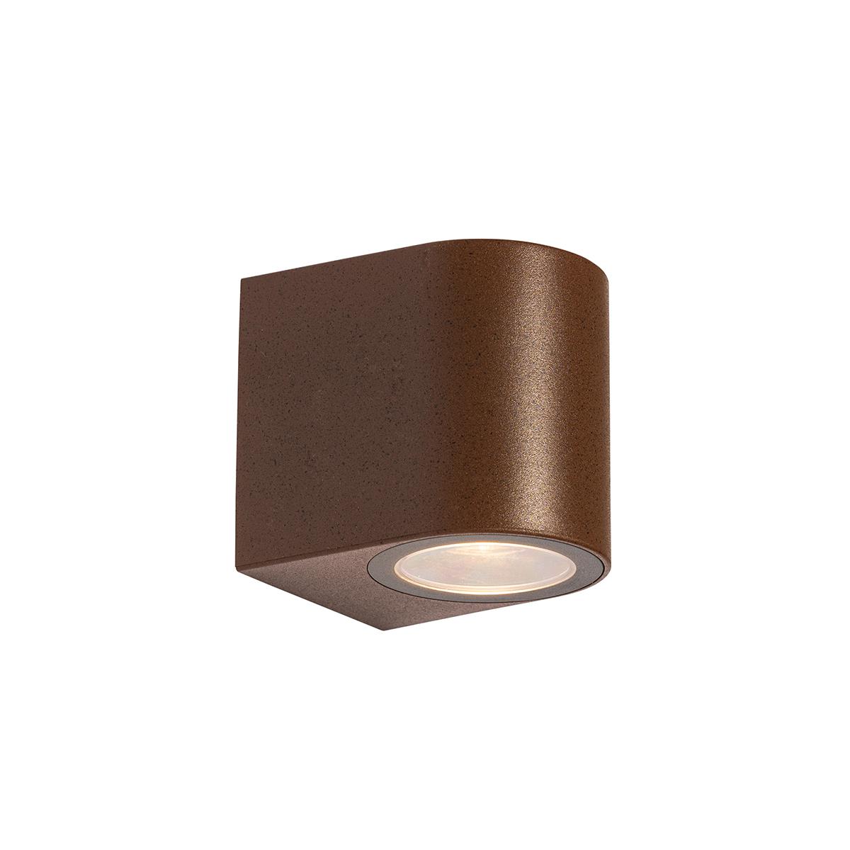 QAZQA Moderne buiten wandlamp roestbruin kunststof ovaal - Baleno