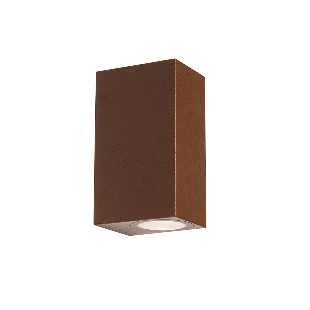 QAZQA Moderne buiten wandlamp roestbruin kunststof 2-lichts - Baleno