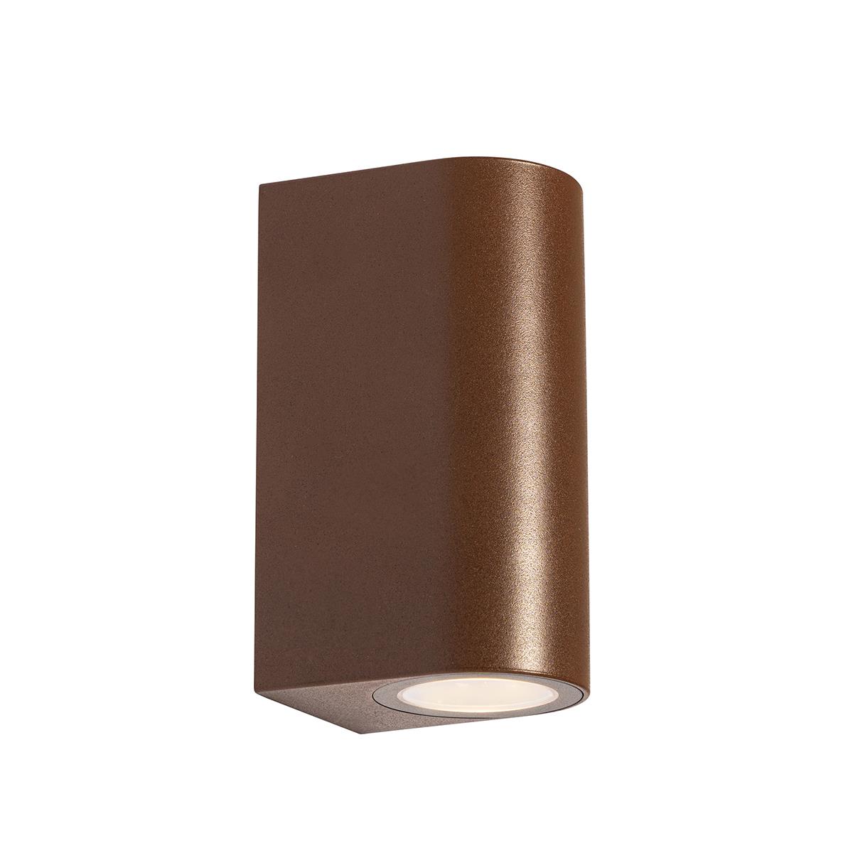 QAZQA Buiten wandlamp roestbruin kunststof ovaal 2-lichts - Baleno