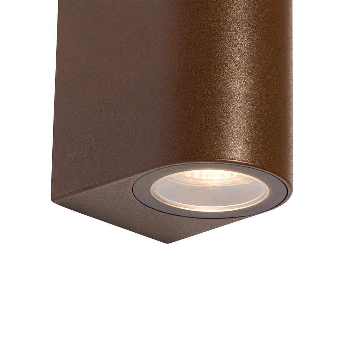 QAZQA Buiten wandlamp roestbruin kunststof ovaal 2-lichts - Baleno