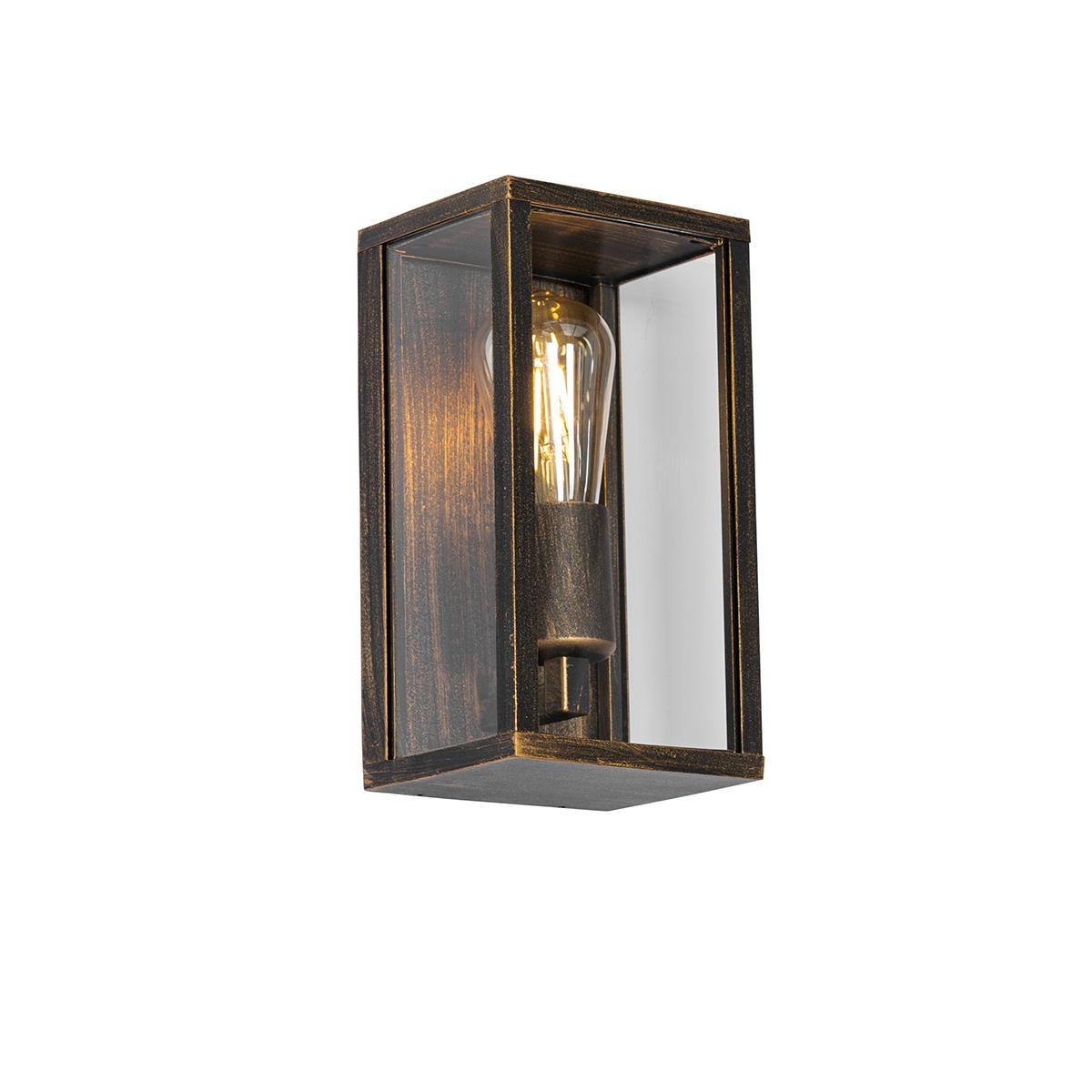 QAZQA Vintage wandlamp antiek goud 26 cm IP44  - Charlois