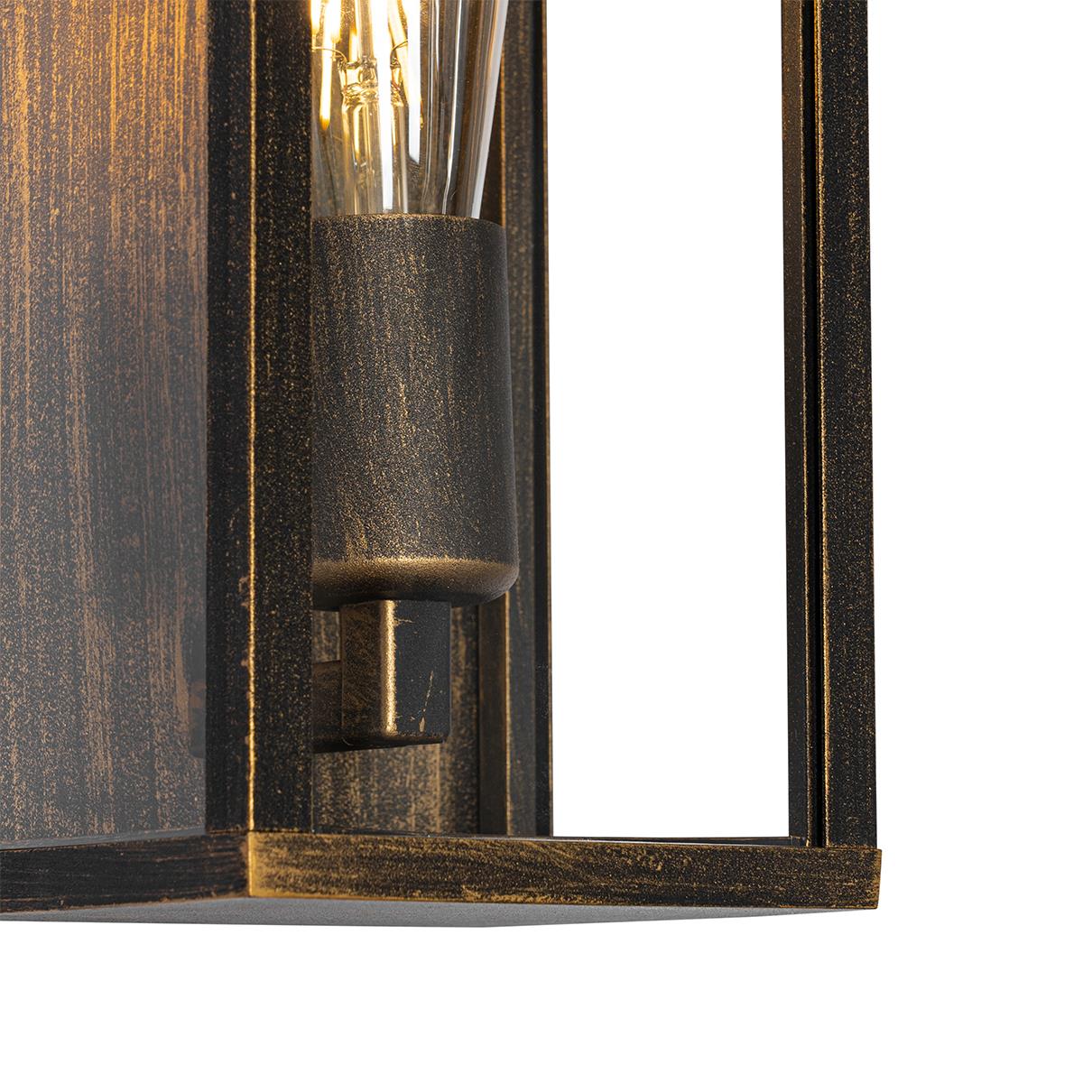 QAZQA Vintage wandlamp antiek goud 26 cm IP44  - Charlois
