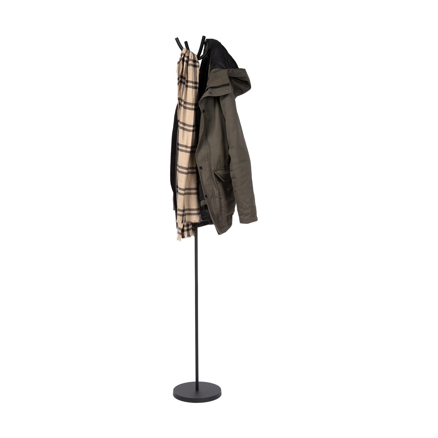 Atmooz Kapstok Staand Zwart Cartago 4 Haken 180cm