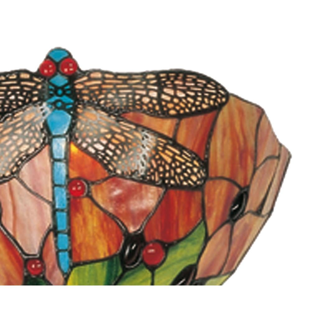 Clayre & Eef Wandlamp Tiffany  30x15x20 cm  Rood Groen Glas Driehoek