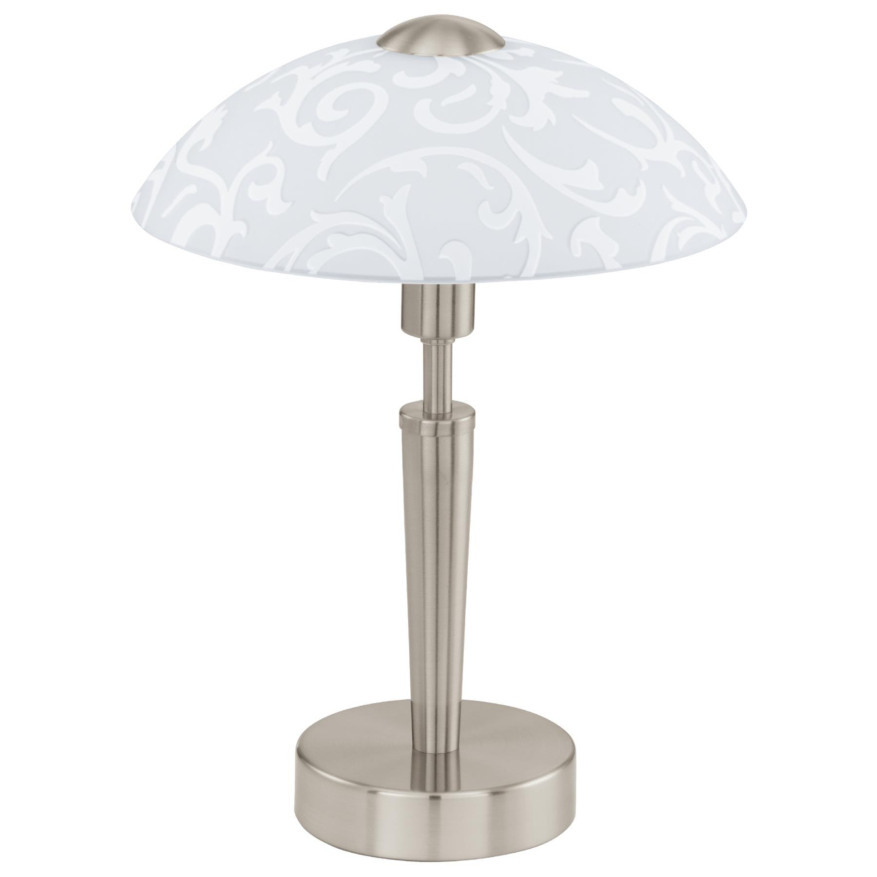 EGLO Solo - Tafellamp - 1 Lichts - Ø26,5cm - Nikkel-Mat - Wit