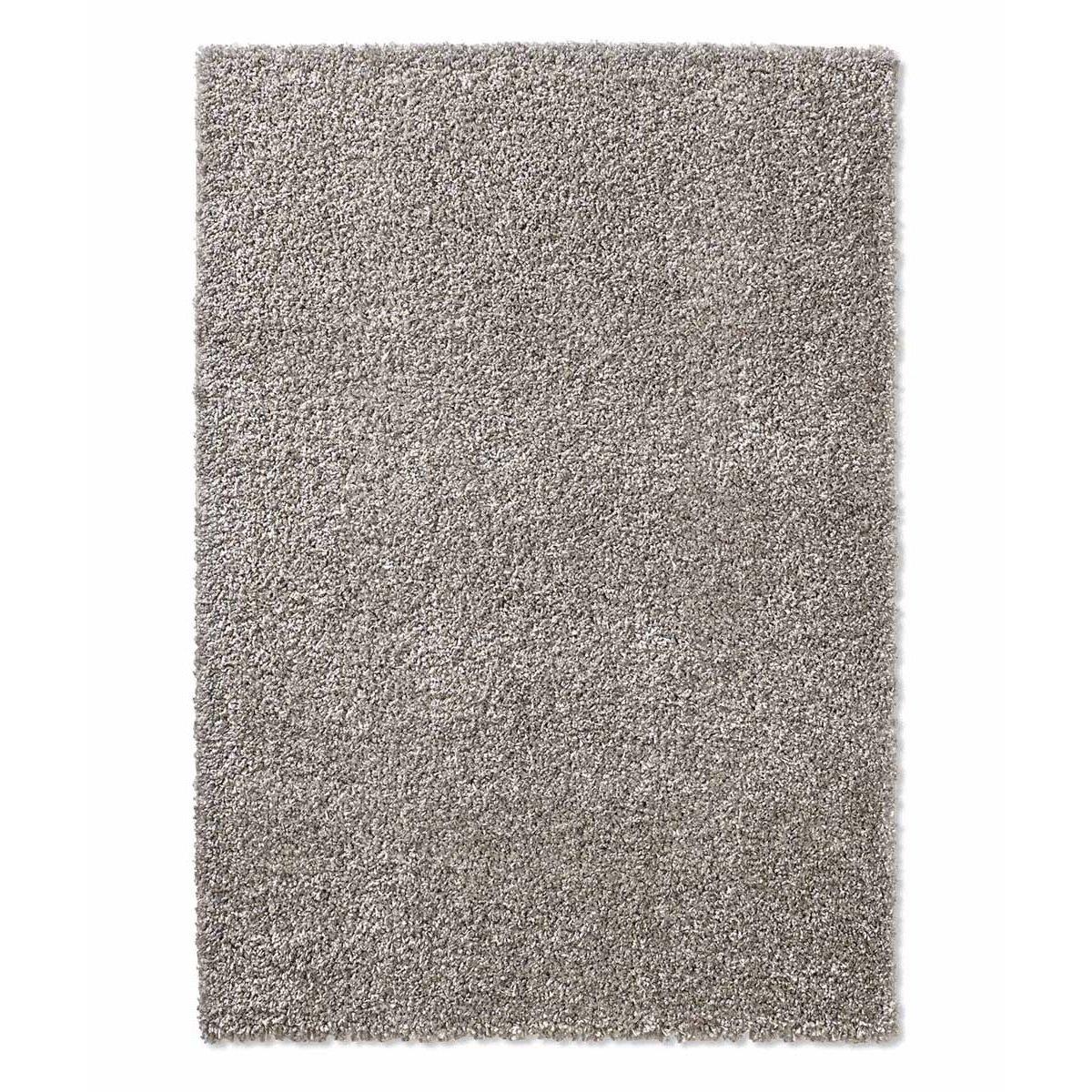 Tapeso Hoogpolig vloerkleed effen Classic - grijs - 60x90 cm