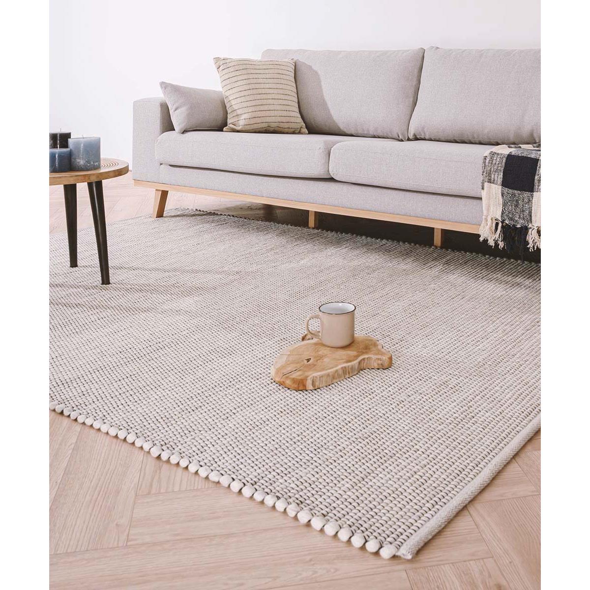 Nordic Weavers Wollen vloerkleed Lett - wit - 160x230 cm